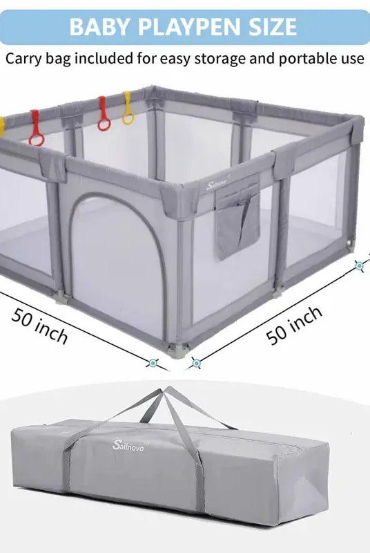Baby & Kids Activity Center with Safety Gate rental in Panama – play yard with all parts displayed for assembly