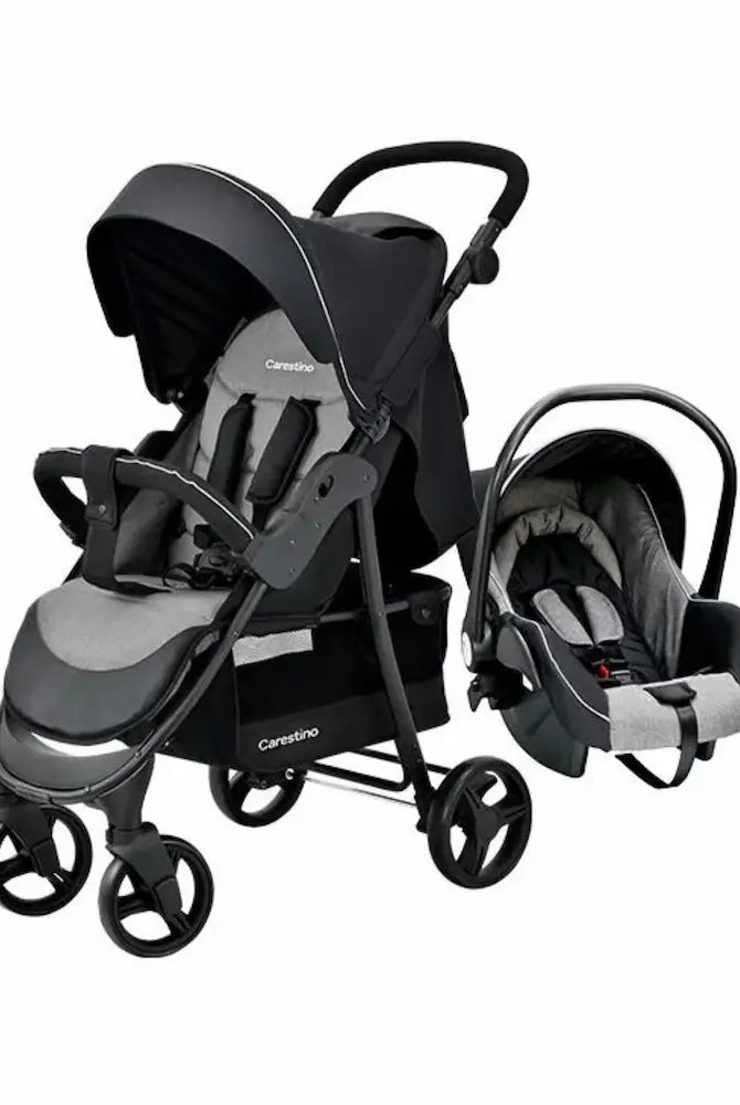 Full view of Carestino CITY TRAVEL stroller rental in Panama with accessories – Baby Gear Rentals Panama