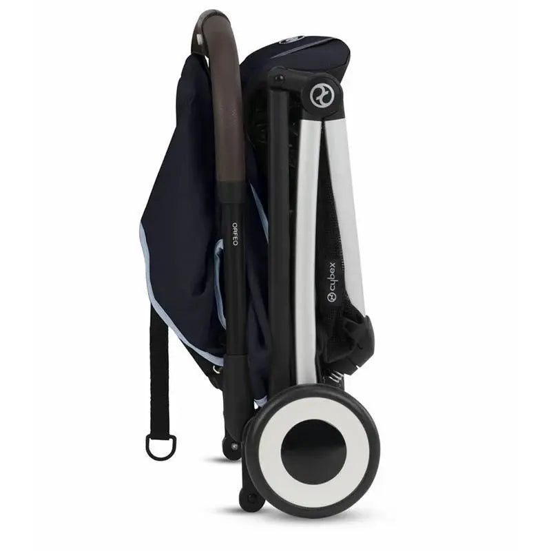 CYBEX Libelle Compact Stroller Rental, Ocean Blue – Folded View in Panama – Baby Gear Rentals Panama
