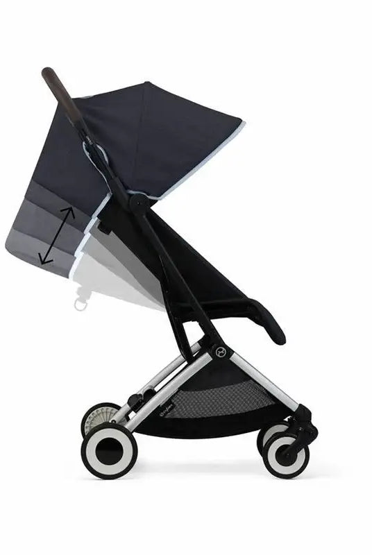 CYBEX Libelle Compact Stroller Rental, Ocean Blue – Open with Accessories in Panama – Baby Gear Rentals Panama