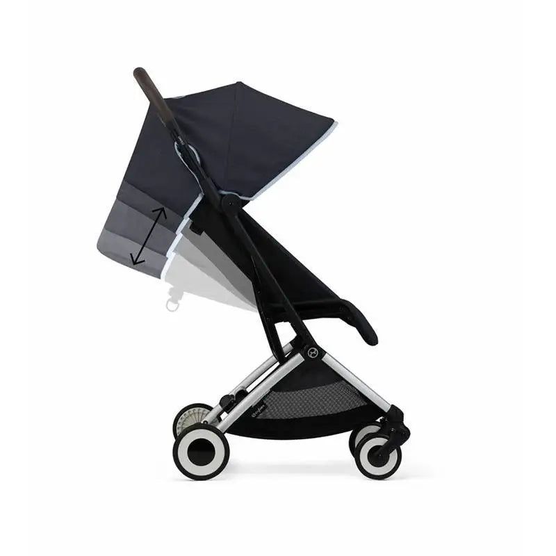 CYBEX Libelle Compact Stroller Rental, Ocean Blue – Open with Accessories in Panama – Baby Gear Rentals Panama